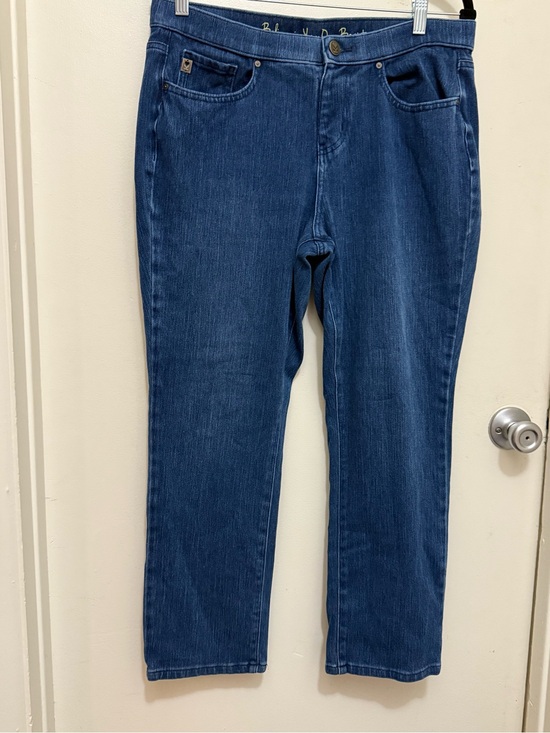Belle by Kim Gravel Denim - Belle by Kim Gravel Pull On Straight-Leg Jeans in  Has Button No Zipper